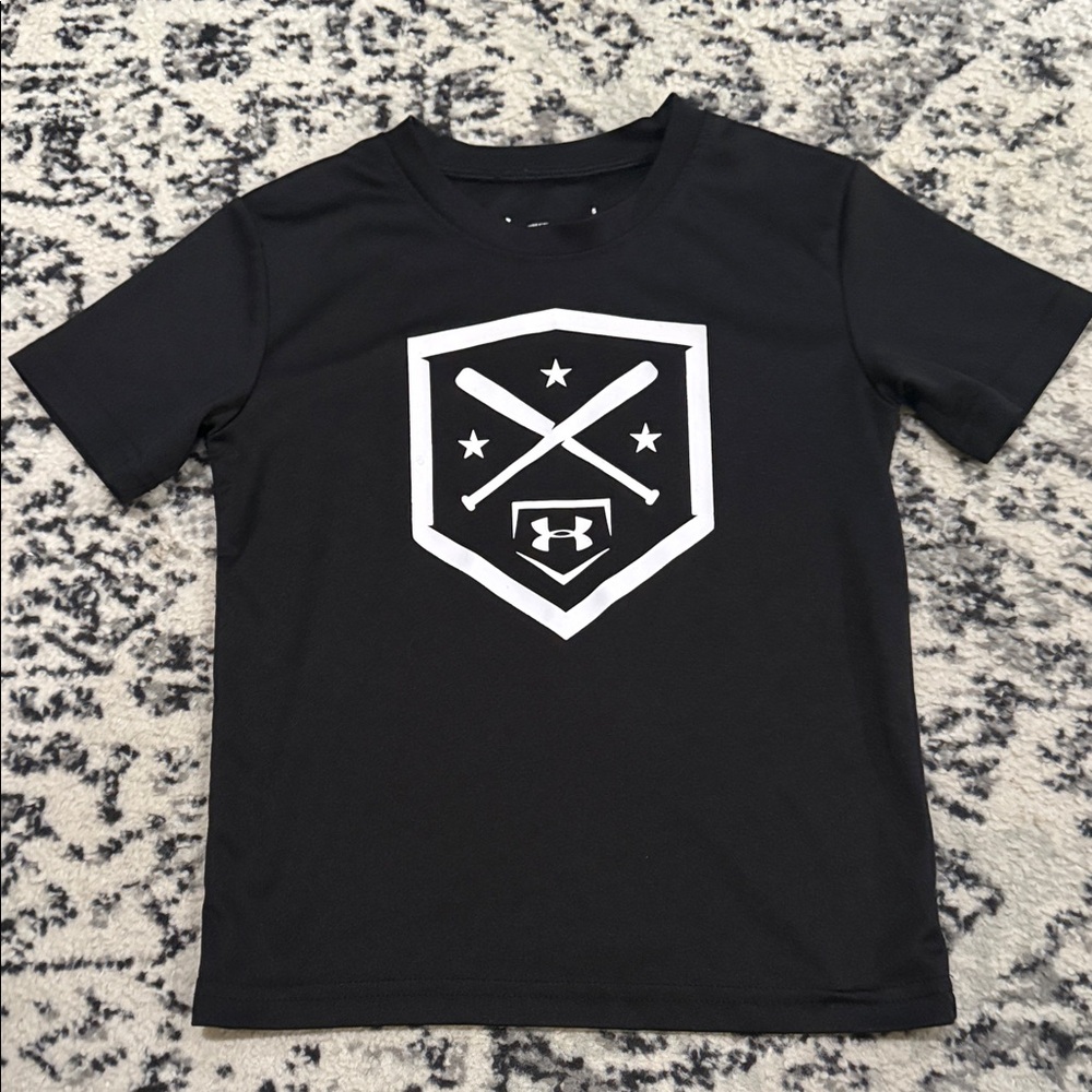 Under Armour Kids Black and White Shield Tee